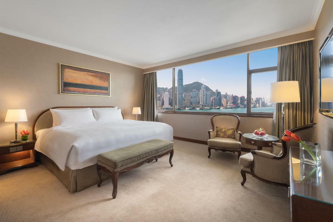 Marco Polo Hongkong Hotel Kültér fotó A bedroom at the Mandarin Oriental, Hong Kong